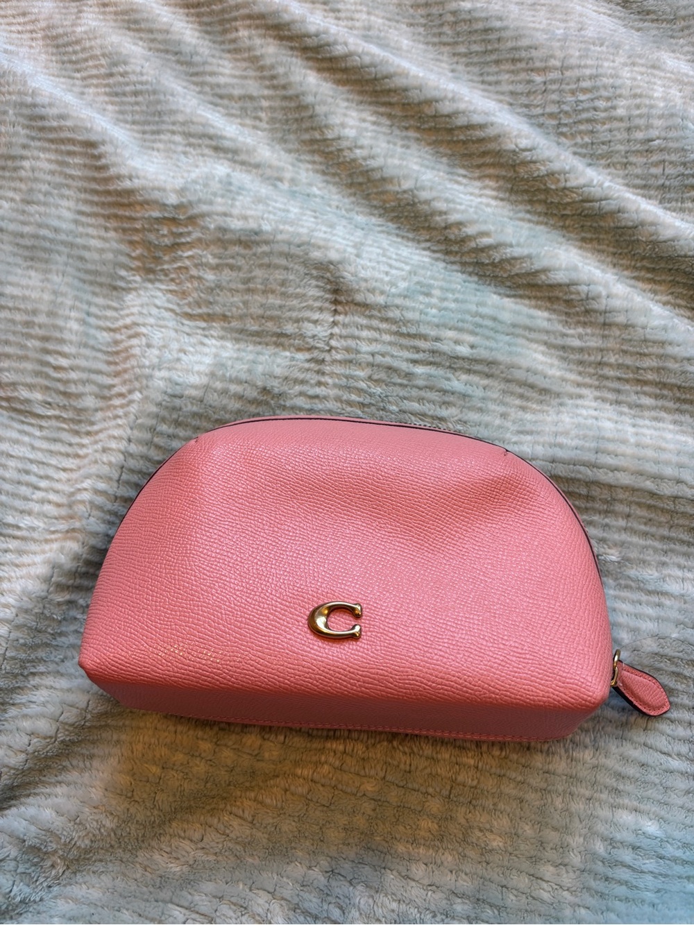 Coach Pink Leather Cosmetic Pouch